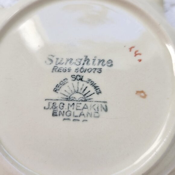 J&G Meakin Sunshine Fluted Dish Scalloped Edges Gold Gilt Regent Couple England - Picture 6 of 9